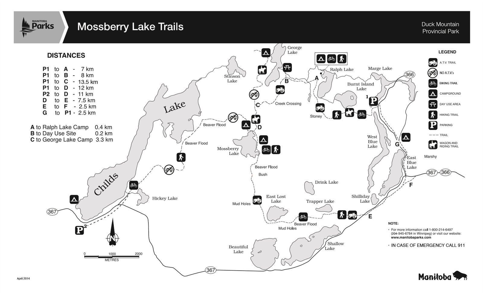 Mossberry Lake Trails map